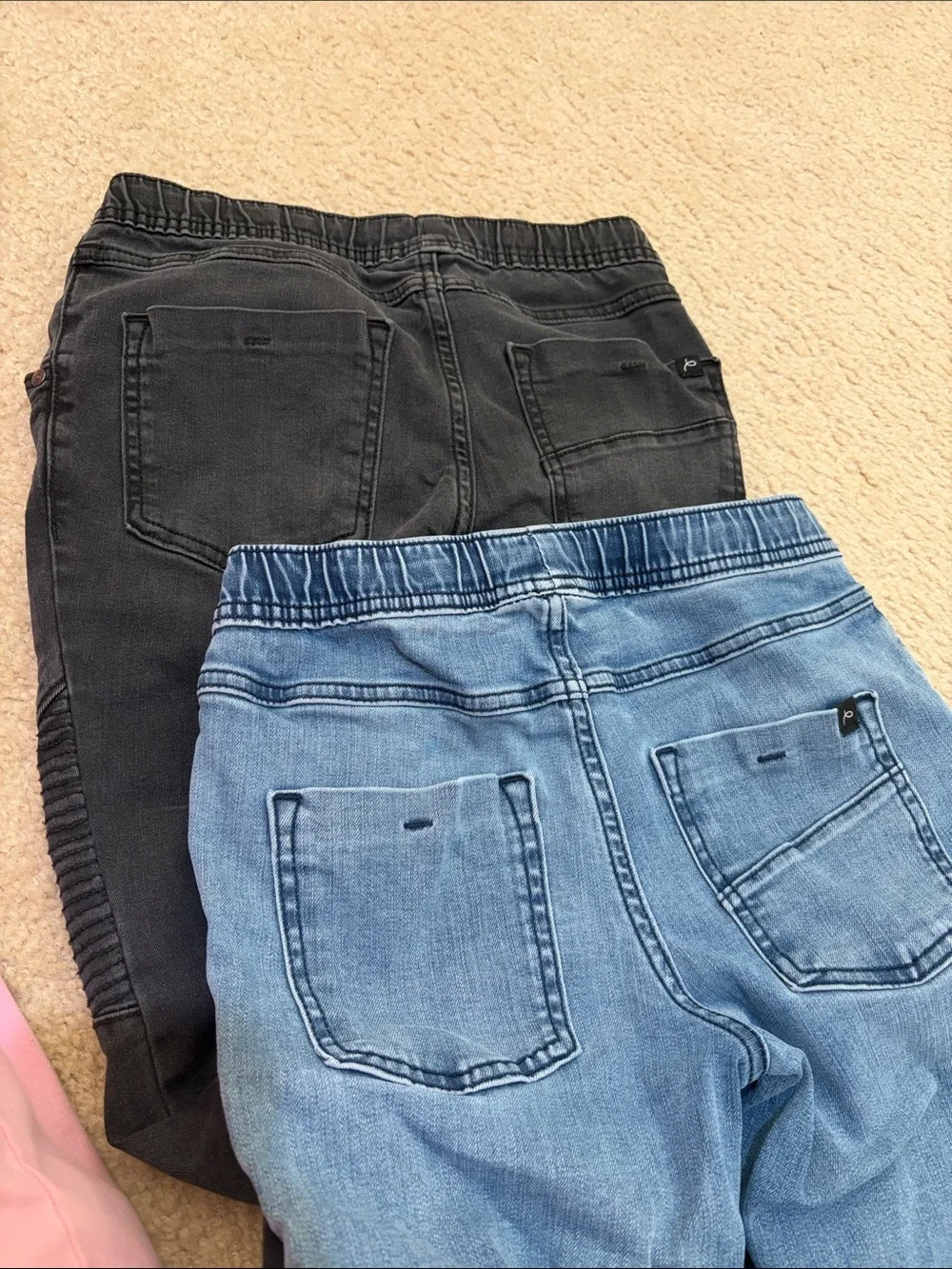 Art Class Kids Moto Jogger Jeans - Black and Light Denim size 10 M